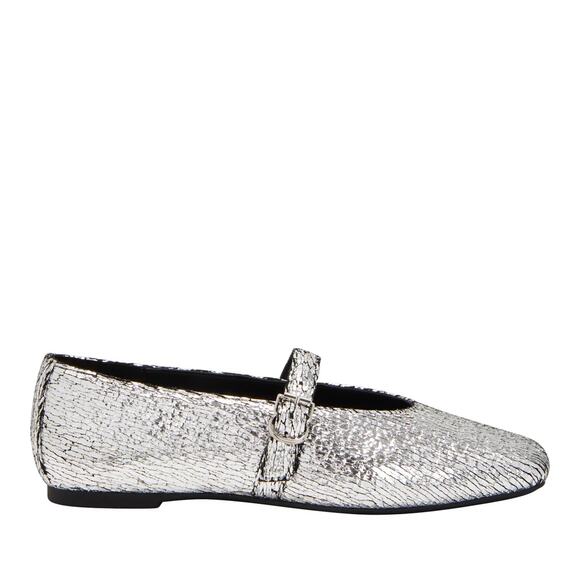 Katy Perry The Evie Mary Jane Flats Silver Metallic Glass Women's Size 6 NWT - Picture 3 of 9